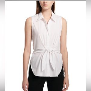 Calvin Klein Tie Front Button Down Blouse- M